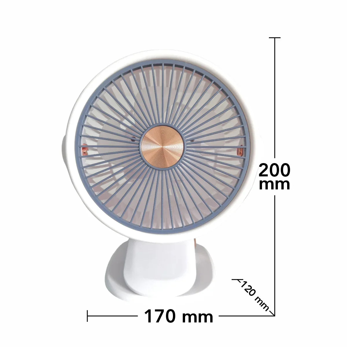 Ventilator, alimentare USB, Naimeed D5882, Alb, 170x200x120mm