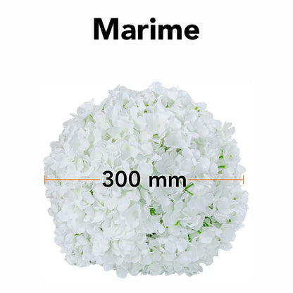 Sfera din plante artificiale, cu flori, Naimeed D5915, Alb, 300mm