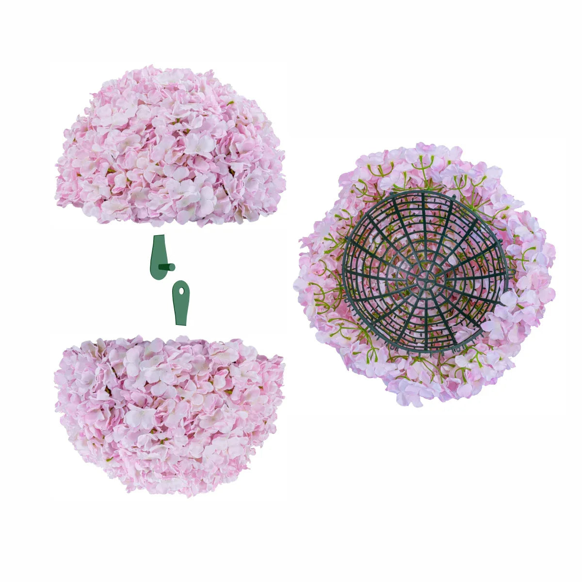 Sfera din plante artificiale, cu flori, Naimeed D5916, Roz, 300mm