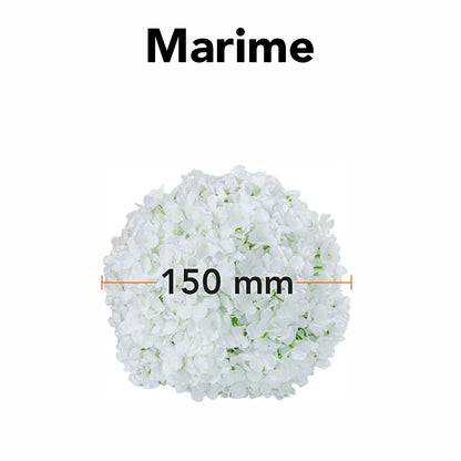 Sfera din plante artificiale, cu flori, Naimeed D5923, Alb, 150mm