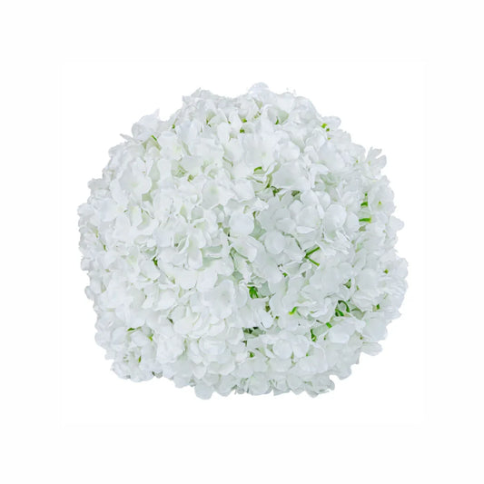 Sfera din plante artificiale, cu flori, Naimeed D5927, Alb, 100mm