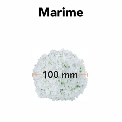 Sfera din plante artificiale, cu flori, Naimeed D5927, Alb, 100mm