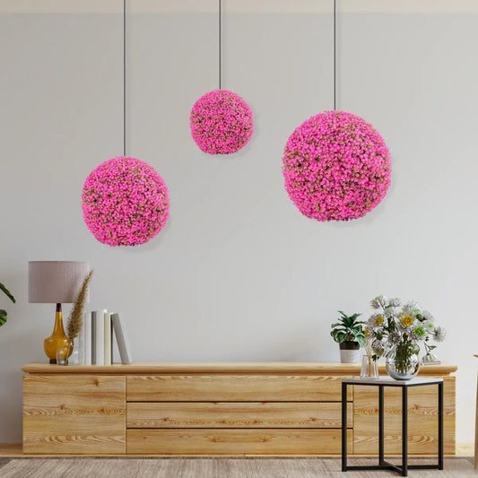 Sfera din plante artificiale, cu flori, Naimeed D5941, Roz Inchis, 150mm