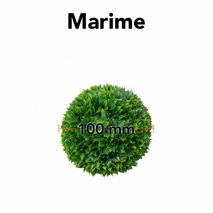 Sfera din plante artificiale, cu flori, Naimeed D5954, Verde intens, 100mm