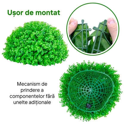 Sfera din plante artificiale, Naimeed D5957, Verde, 150mm