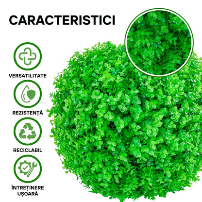 Sfera din plante artificiale, Naimeed D5956, Verde, 200mm
