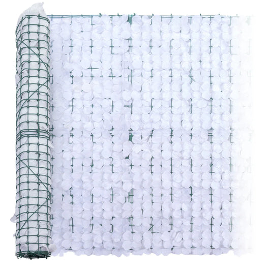 Plasa gard, flori artificiale, Naimeed D5960, paravan pentru balcon, terasa si gard, Alb, 1000x3000mm