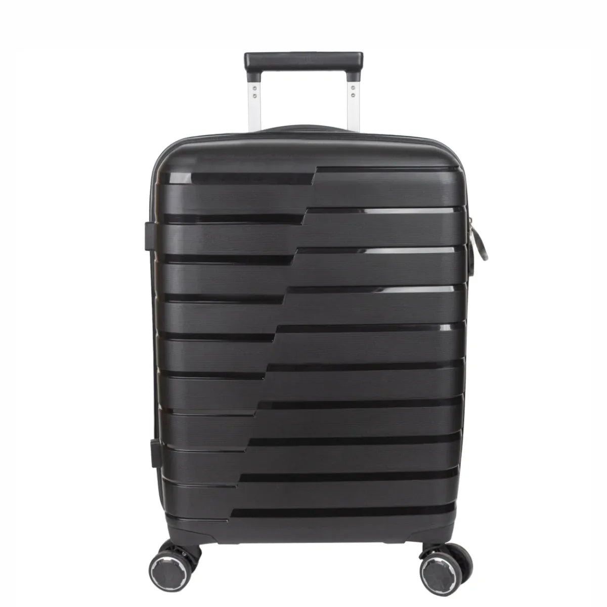 Troler voiaj Mare L, StowAway, Naimeed D5962, 4 roti duble 360 grade, PP, inchidere cifru, Negru, 44x26x61cm
