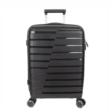 Troler voiaj Mare L, StowAway, Naimeed D5962, 4 roti duble 360 grade, PP, inchidere cifru, Negru, 44x26x61cm