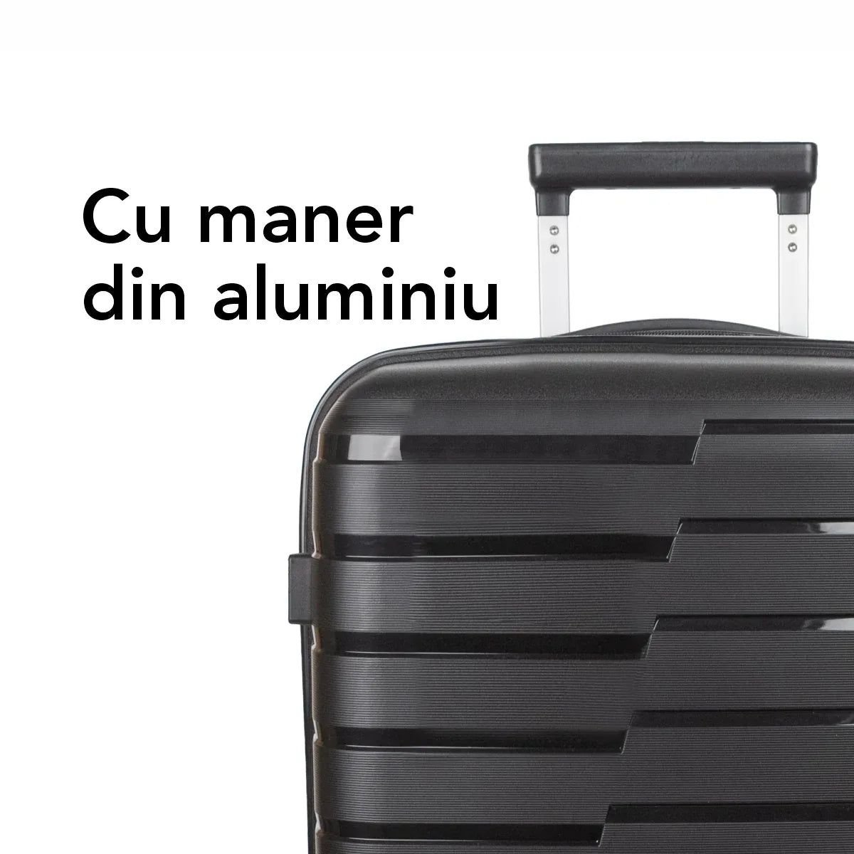 Troler voiaj Mare XL, StowAway, Naimeed D5962, 4 roti duble 360 grade detasabile , PP, inchidere cifru, Negru, 51x29.5x70cm