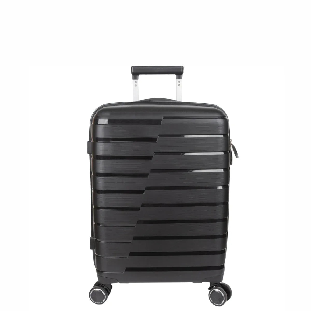 Troler voiaj Mic S, StowAway, Naimeed D5962, 4 roti duble 360 grade detasabile , PP, inchidere cifru, Negru, 37x20x48cm