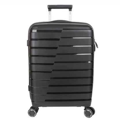 Troler voiaj Mare XL, StowAway, Naimeed D5962, 4 roti duble 360 grade detasabile , PP, inchidere cifru, Negru, 51x29.5x70cm