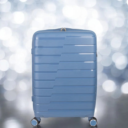 Troler voiaj Mare L, StowAway, Naimeed D5963, 4 roti duble 360 grade , PP, inchidere cifru, Albastru, 44x26x61cm
