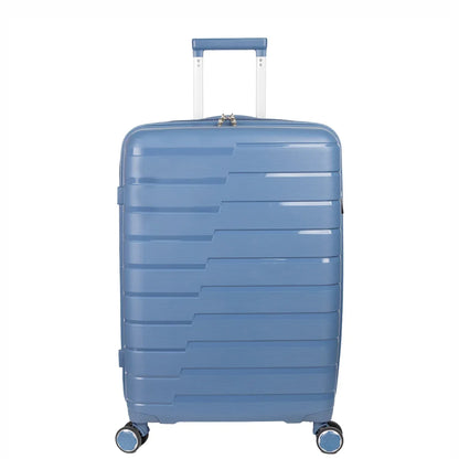 Troler voiaj Mare L, StowAway, Naimeed D5963, 4 roti duble 360 grade , PP, inchidere cifru, Albastru, 44x26x61cm