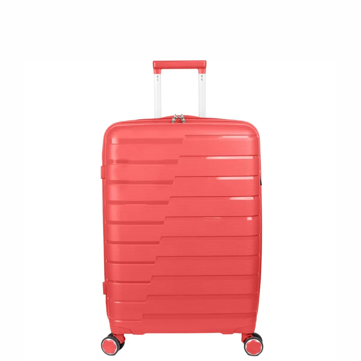 Troler voiaj Mic S, StowAway, Naimeed D5964, 4 roti duble 360 grade detasabile , PP, inchidere cifru, Rosu, 37x20x48cm