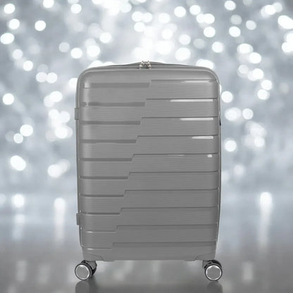 Troler voiaj Mare XL, StowAway, Naimeed D5965, 4 roti duble 360 grade detasabile , PP, inchidere cifru, Gri, 51x29.5x70cm