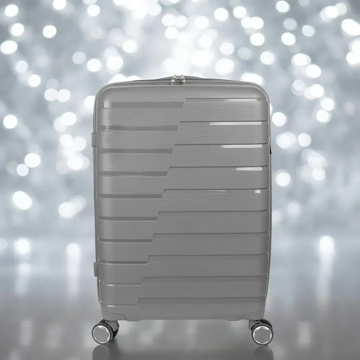Troler voiaj Mic S, StowAway, Naimeed D5965, 4 roti duble 360 grade detasabile , PP, inchidere cifru, Gri, 37x20x48cm