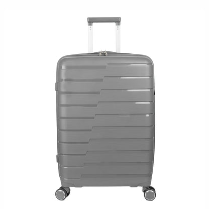 Troler voiaj Mare L, StowAway, Naimeed D5965, 4 roti duble 360 grade, PP, inchidere cifru, Gri, 44x26x61cm