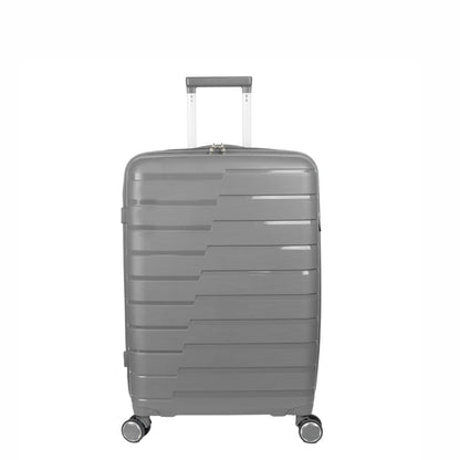 Troler voiaj Mic S, StowAway, Naimeed D5965, 4 roti duble 360 grade detasabile , PP, inchidere cifru, Gri, 37x20x48cm