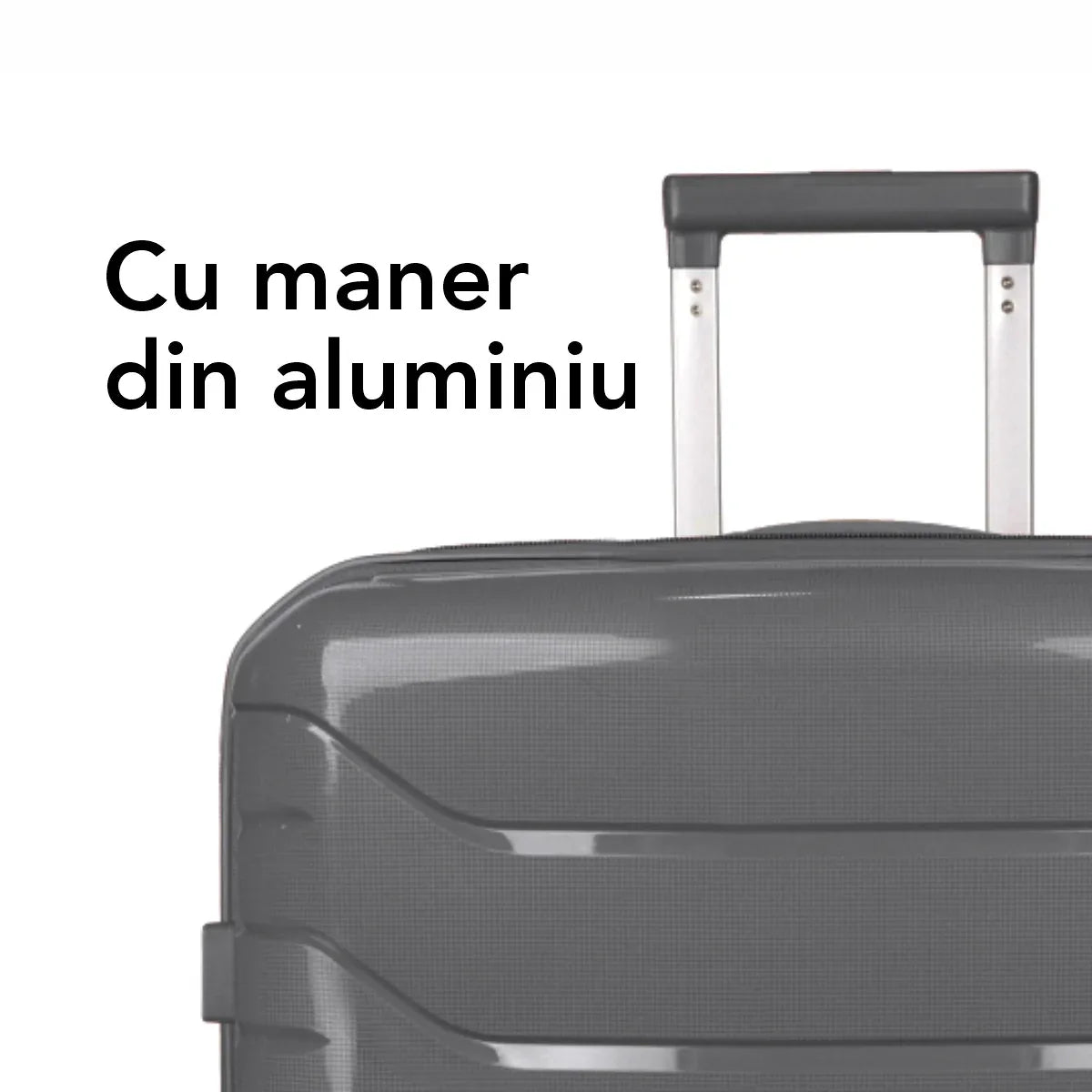 Troler voiaj Mic S, StowAway, Naimeed D5967, 4 roti duble 360 grade, PP, inchidere cifru, Gri, 37x20x48cm