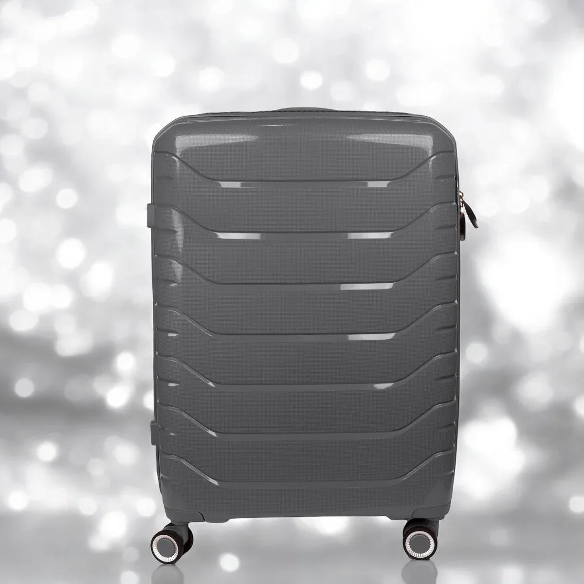 Troler voiaj Mic S, StowAway, Naimeed D5967, 4 roti duble 360 grade, PP, inchidere cifru, Gri, 37x20x48cm