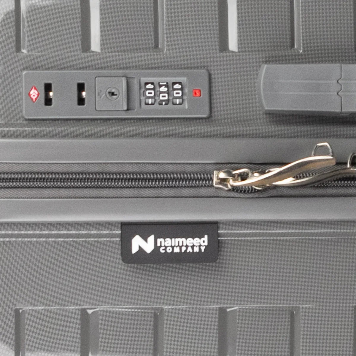 Troler voiaj Mediu M, StowAway, Naimeed D5967, 4 roti duble 360 grade, PP, inchidere cifru, Gri, 39x22x51cm