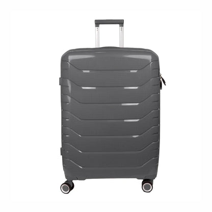 Troler voiaj Mediu M, StowAway, Naimeed D5967, 4 roti duble 360 grade, PP, inchidere cifru, Gri, 39x22x51cm