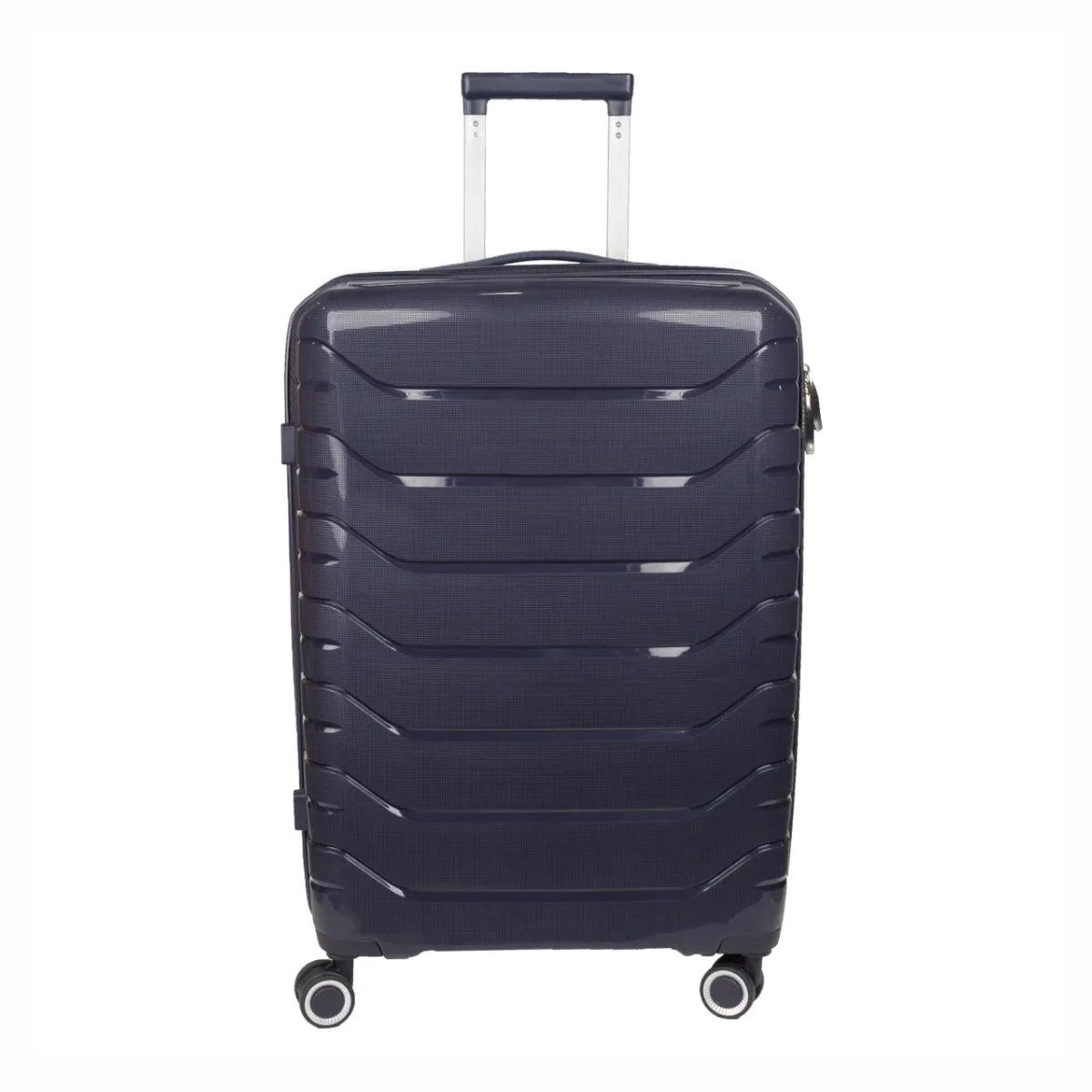 Troler voiaj Mare L, StowAway, Naimeed D5968, 4 roti duble 360 grade detasabile , PP, inchidere cifru, Mov Inchis, 44x26x61cm