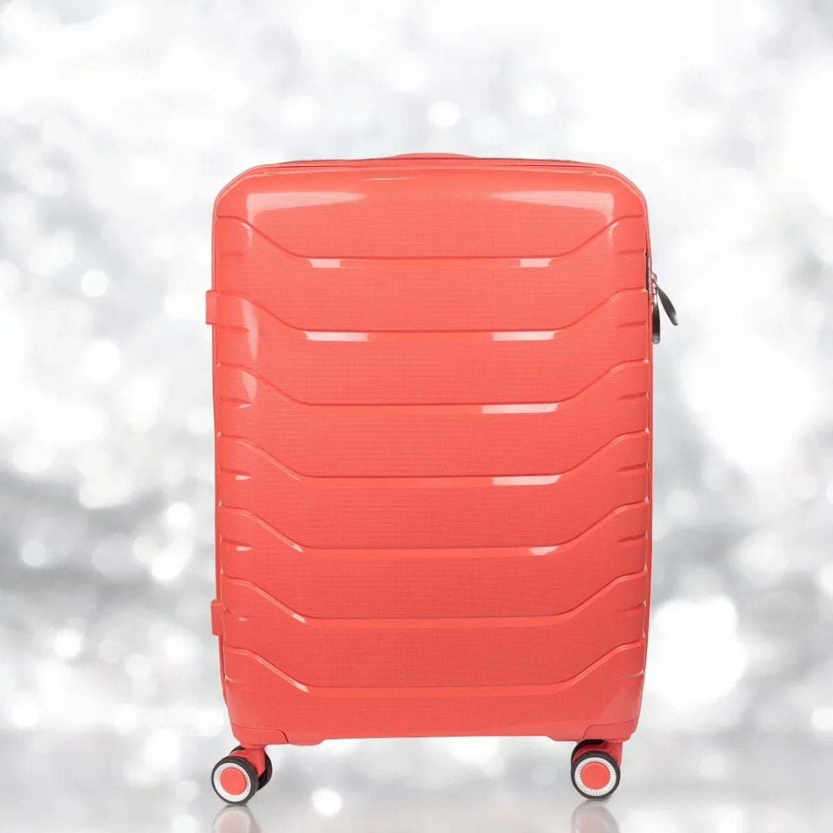 Troler voiaj Mic S, StowAway, Naimeed D5969, 4 roti duble 360 grade detasabile , PP, inchidere cifru, Rosu, 37x20x48cm