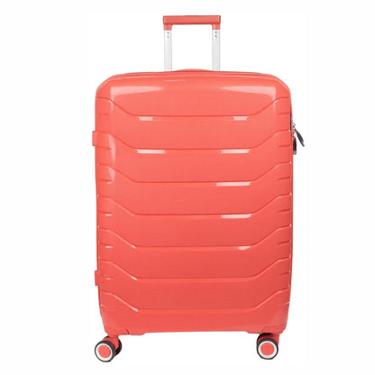 Troler voiaj Mare XL, StowAway, Naimeed D5969, 4 roti duble 360 grade detasabile , PP, inchidere cifru, Rosu, 51x29.5x70cm