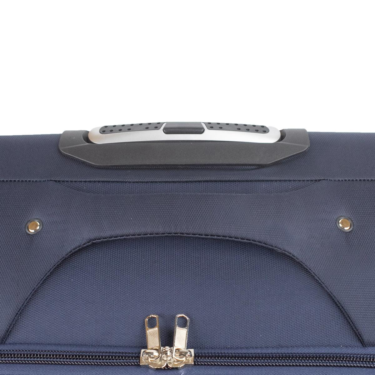 Troler voiaj Mic, Naimeed D5972, 4 roti duble 360 grade, material textil, inchidere cifru, Albastru, 36x23x52cm