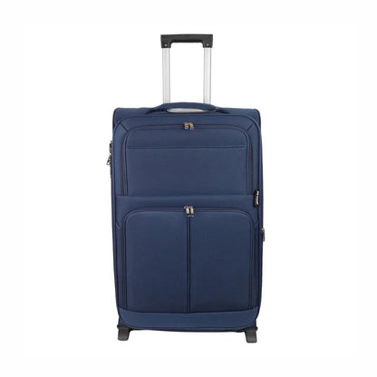 Troler voiaj Mediu, Naimeed D5976, 2 roti, material textil, inchidere cifru, Albastru, 40x28x63cm