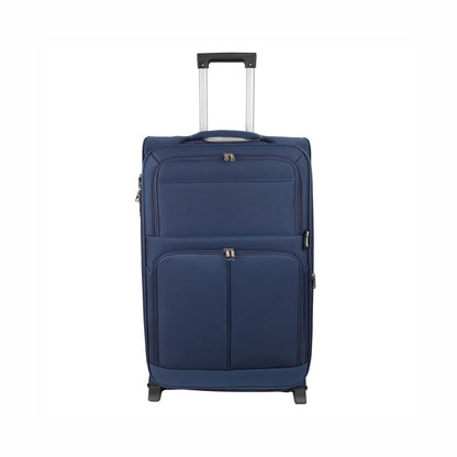 Troler voiaj Mic, Naimeed D5976, 2 roti, material textil, inchidere cifru, Albastru, 35.5x26x52cm