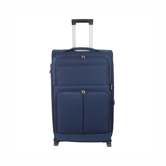 Troler voiaj Mic, Naimeed D5976, 2 roti, material textil, inchidere cifru, Albastru, 35.5x26x52cm