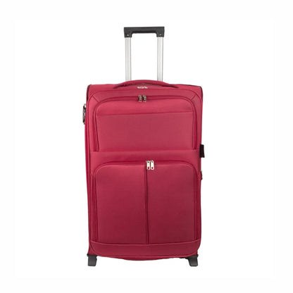 Troler voiaj Mediu, Naimeed D5977, 2 roti, material textil, inchidere cifru, Rosu, 40x28x63cm