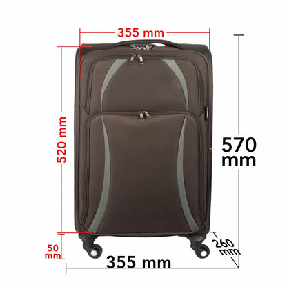 Troler voiaj Mic, Naimeed D5982, 4 roti, material textil, inchidere cifru, Maro, 35.5x26x52cm