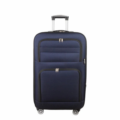 Troler voiaj Mic, Naimeed D5993, 4 roti, material textil, inchidere cifru, Albastru, 37x24x55cm
