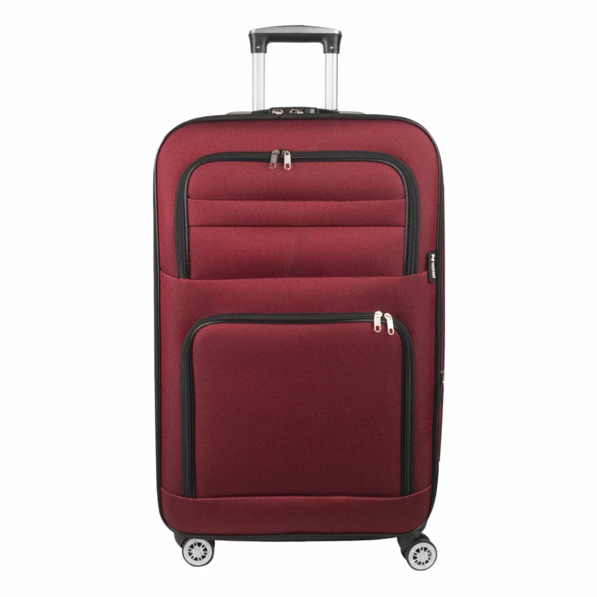 Troler voiaj Mare, Naimeed D5996, 4 roti, material textil, inchidere cifru, Rosu, 47x30x73cm
