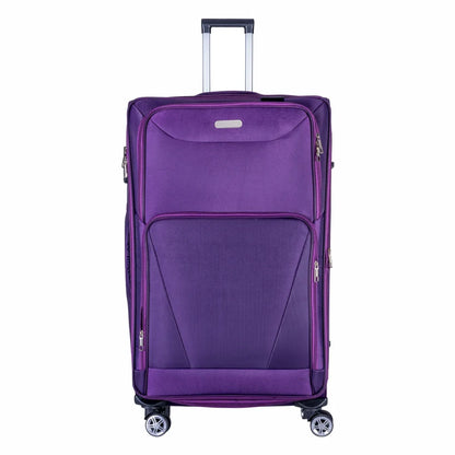 Troler voiaj Mare, Naimeed D5997, 4 roti duble 360 grade, material textil, inchidere cifru, Mov, 46x27x78cm