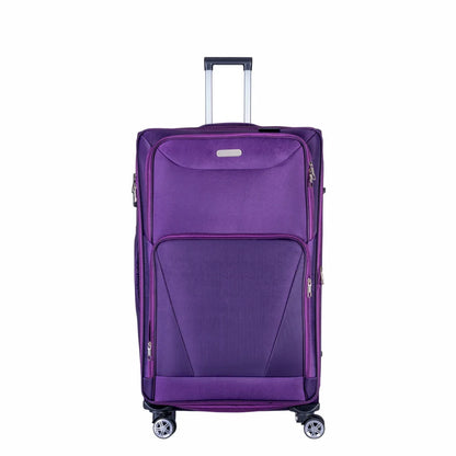 Troler voiaj Mic, Naimeed D5997, 4 roti duble 360 grade, material textil, inchidere cifru, Mov, 35x21x58cm