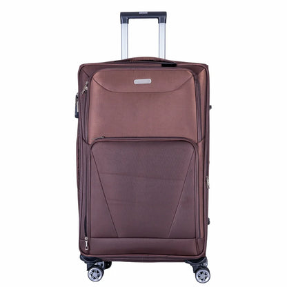 Troler voiaj Mare, Naimeed D6000, 4 roti duble 360 grade, material textil, inchidere cifru, Maro, 46x27x78cm