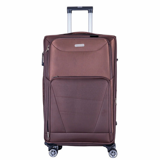 Troler voiaj Mare, Naimeed D6000, 4 roti duble 360 grade, material textil, inchidere cifru, Maro, 46x27x78cm