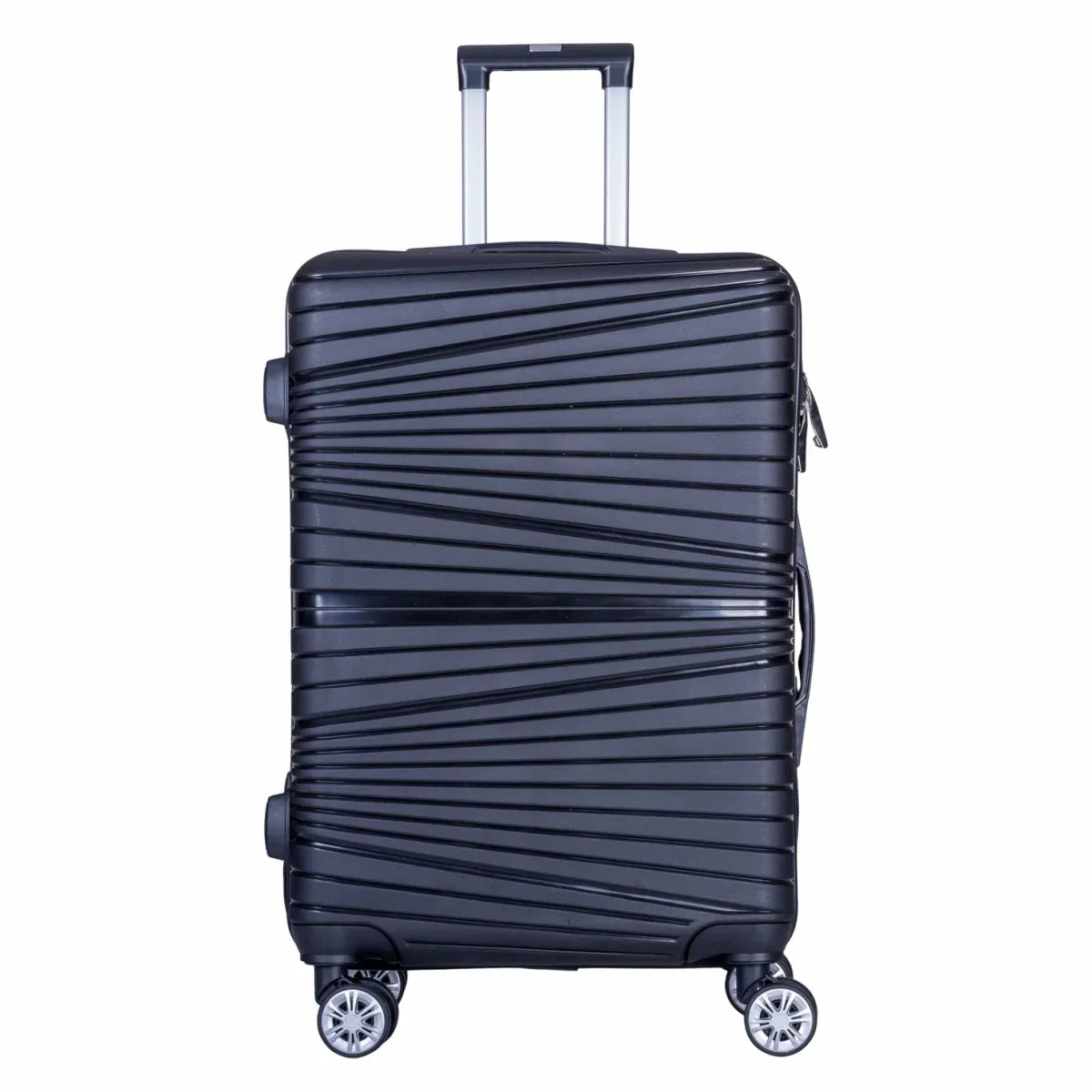 Troler voiaj Mare, Naimeed D6005, 4 roti duble 360 grade, PP, inchidere cifru, Negru, 45x24.5x69cm