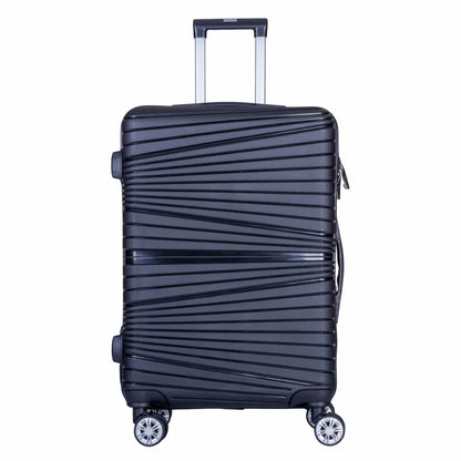 Troler voiaj Mare, Naimeed D6005, 4 roti duble 360 grade, PP, inchidere cifru, Negru, 45x24.5x69cm