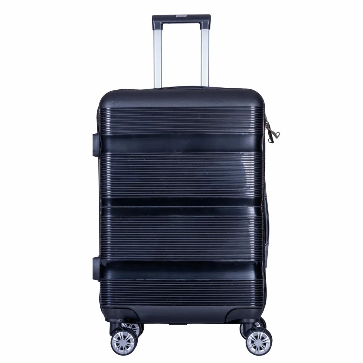 Troler voiaj Mare, Naimeed D6007, 4 roti duble 360 grade, PP, inchidere cifru, Negru, 47x25.5x67cm
