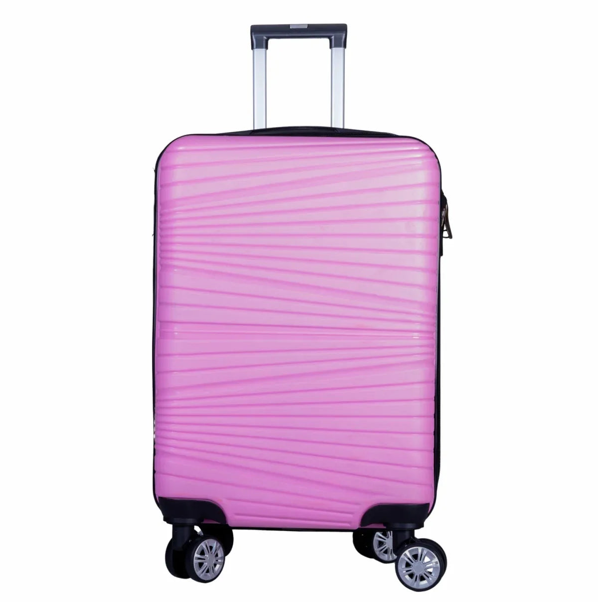 Troler voiaj Mare, Naimeed D6009, 4 roti duble 360 grade, PP, inchidere cifru, Roz, 45x24.5x69cm