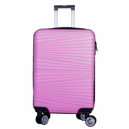 Troler voiaj Mare, Naimeed D6009, 4 roti duble 360 grade, PP, inchidere cifru, Roz, 45x24.5x69cm