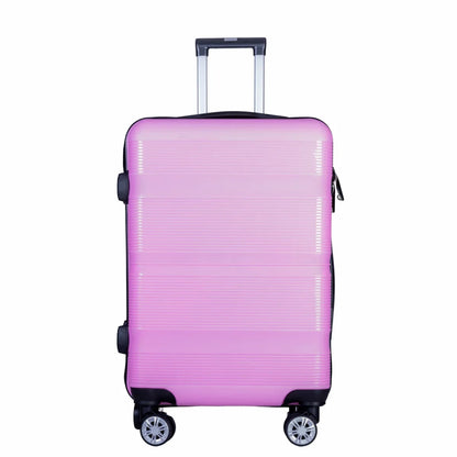 Troler voiaj Mediu, Naimeed D6011, 4 roti duble 360 grade, PP, inchidere cifru, Roz, 41x23x57cm