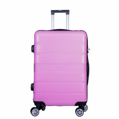 Troler voiaj Mediu, Naimeed D6012, 4 roti duble 360 grade, PP, inchidere cifru, Roz, 43x24x59cm