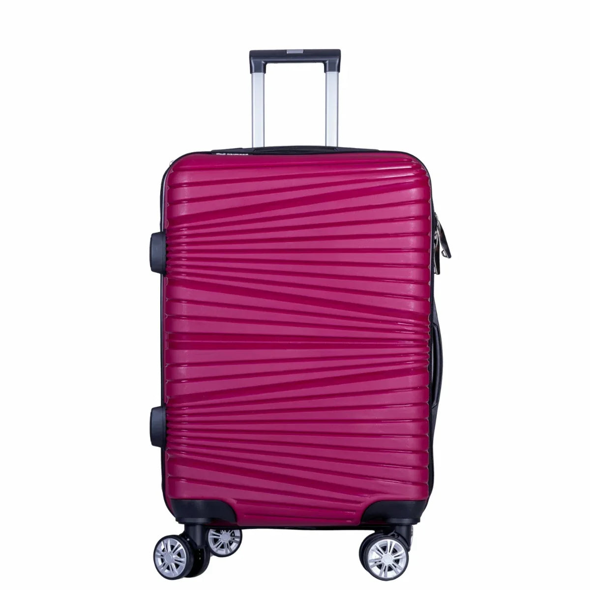 Troler voiaj Mediu, Naimeed D6013, 4 roti duble 360 grade, PP, inchidere cifru, Visiniu, 37x22x52cm